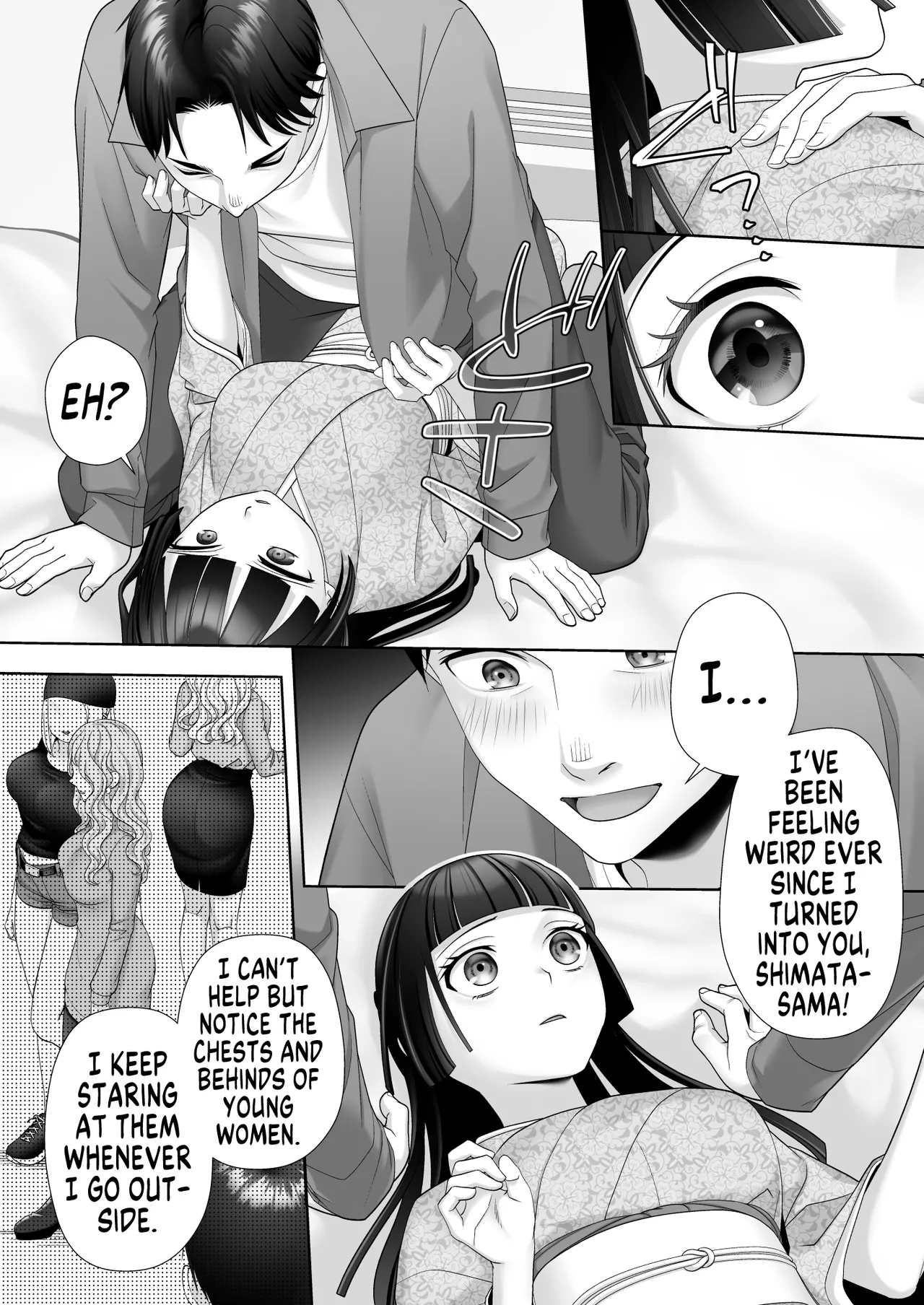 I Can't Believe this Pure, Traditionally Japanese Young Lady, whom I Switched Bodies With, has Succumbed to Male Lust Chapter 1 - page 14